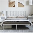 Pemberly Row Modern Rectangular Steel King Bed Frame in White