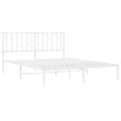Pemberly Row Modern Rectangular Steel King Bed Frame in White