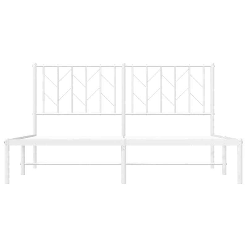 Pemberly Row Modern Rectangular Steel King Bed Frame in White
