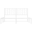 Pemberly Row Modern Rectangular Steel King Bed Frame in White