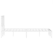 Pemberly Row Modern Rectangular Steel King Bed Frame in White
