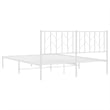 Pemberly Row Modern Rectangular Steel King Bed Frame in White