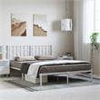 Pemberly Row Modern Rectangular Steel King Bed Frame in White
