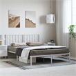 Pemberly Row Powder-Coated Steel King/Double Bed Frame in White