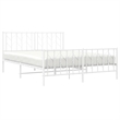 Pemberly Row Modern Rectangular Steel King Bed Frame in White