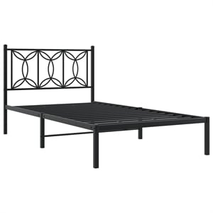 Pemberly Row Contemporary Engineered wood Twin Bed Frame in Black