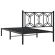 Pemberly Row Contemporary Engineered wood Twin Bed Frame in Black