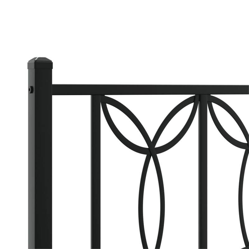 Pemberly Row Rectangular Modern Steel Full Bed Frame in Black