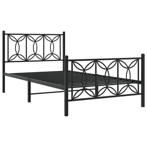 Pemberly Row Contemporary Engineered wood Twin Bed Frame in Black
