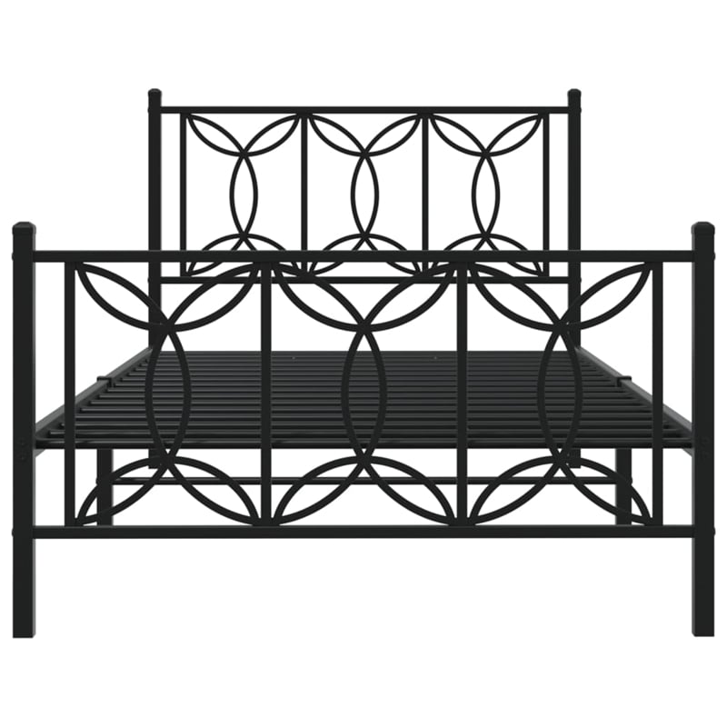 Pemberly Row Contemporary Engineered wood Twin Bed Frame in Black