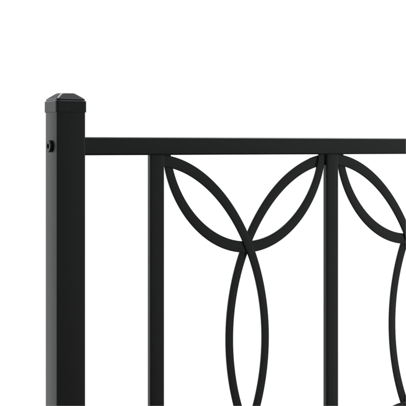 Pemberly Row Rectangular Modern Steel Full Bed Frame in Black