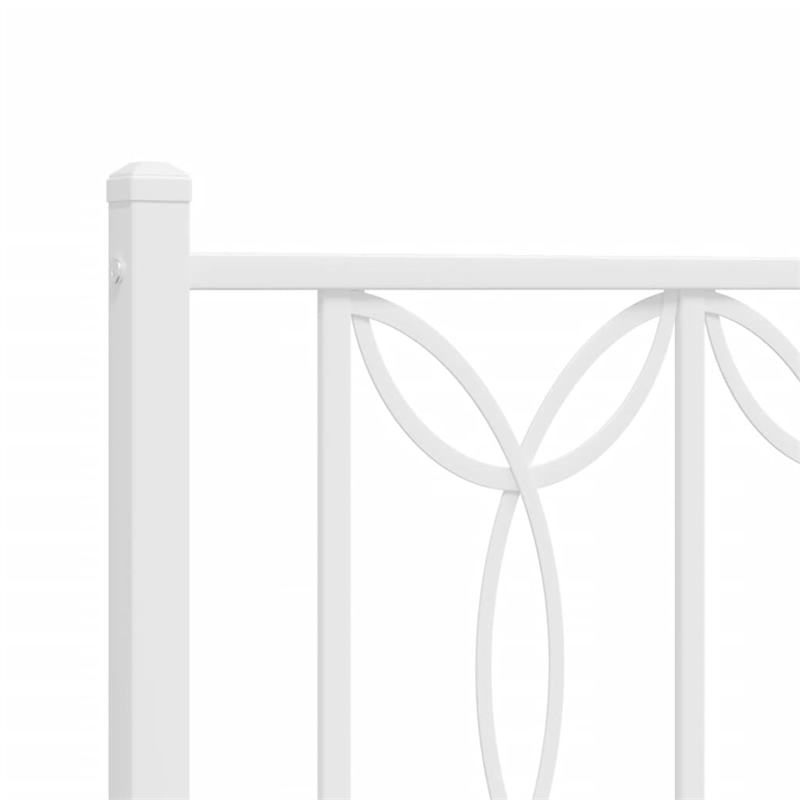 Pemberly Row Modern Rectangular Steel King Bed Frame in White