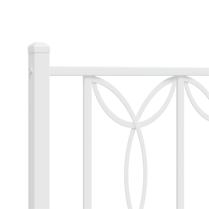 Pemberly Row Rectangular Powder-Coated Steel Full Bed Frame in White