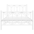 Pemberly Row Contemporary Rectangular Modern 39 x 79 Bed Frame in White