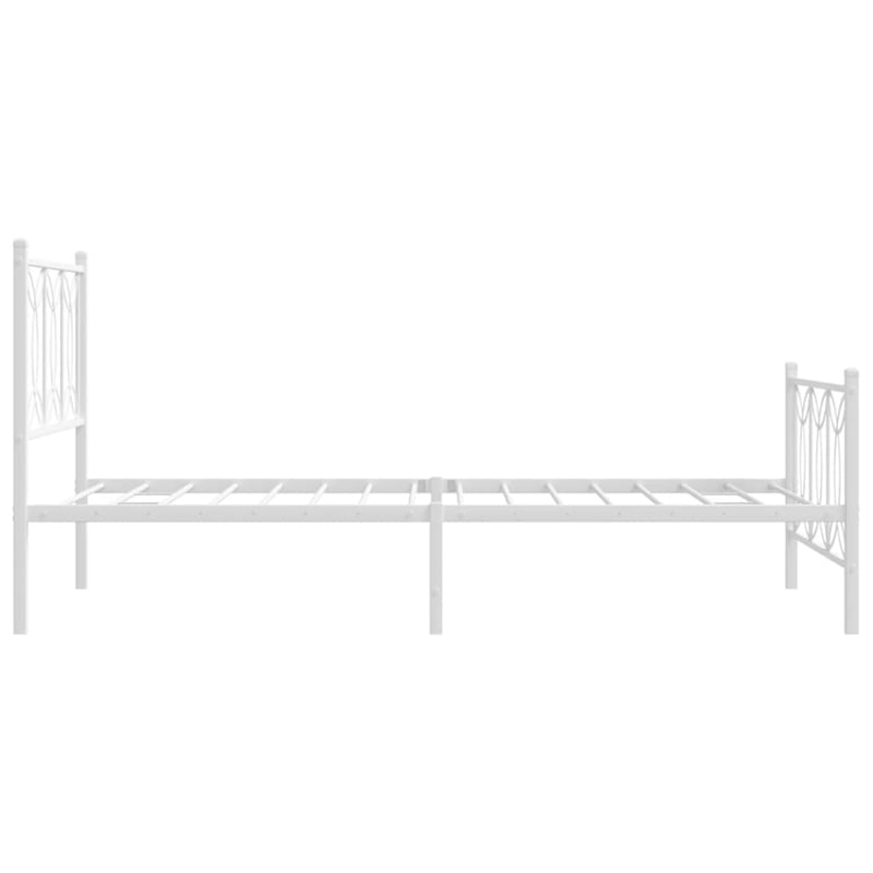 Pemberly Row Contemporary Rectangular Modern 39 x 79 Bed Frame in White