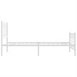Pemberly Row Contemporary Rectangular Modern 39 x 79 Bed Frame in White