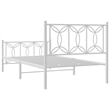 Pemberly Row Contemporary Rectangular Modern 39 x 79 Bed Frame in White
