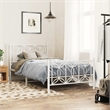 Pemberly Row Contemporary Rectangular Modern 39 x 79 Bed Frame in White