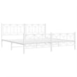 Pemberly Row Contemporary Rectangular Modern 76 x 80 Bed Frame in White