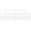 Pemberly Row Contemporary Rectangular Modern 76 x 80 Bed Frame in White