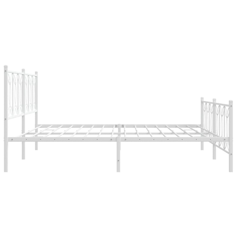 Pemberly Row Contemporary Rectangular Modern 76 x 80 Bed Frame in White
