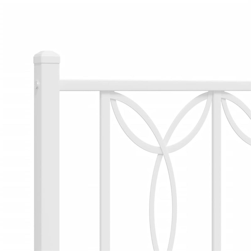 Pemberly Row Contemporary Rectangular Modern 76 x 80 Bed Frame in White