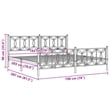 Pemberly Row Contemporary Rectangular Modern 76 x 80 Bed Frame in White