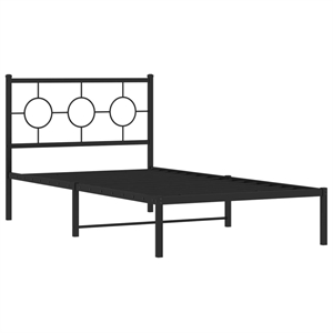 Pemberly Row 39.4 x 78.7 Powder-Coated Steel Bed Frame in Black