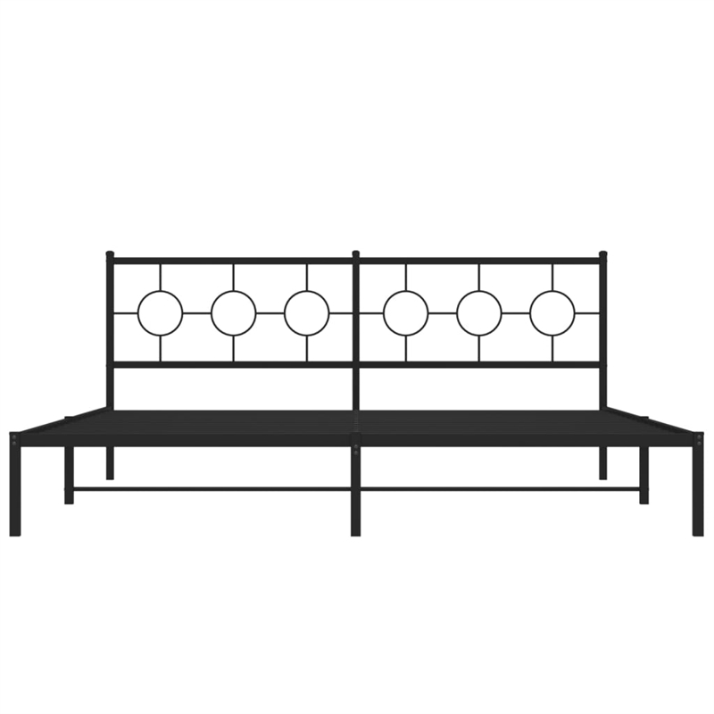 Pemberly Row Powder-Coated Steel King/Double Bed Frame in Black