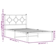 Pemberly Row Contemporary Rectangular Steel Twin Bed Frame in White