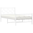Pemberly Row Rectangular Industrial Steel Twin Bed Frame in White