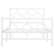 Pemberly Row Rectangular Industrial Steel Twin Bed Frame in White