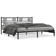 Pemberly Row Powder-Coated Steel King/Double Bed Frame in Black