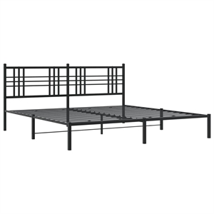 Pemberly Row Powder-Coated Steel King/Double Bed Frame in Black