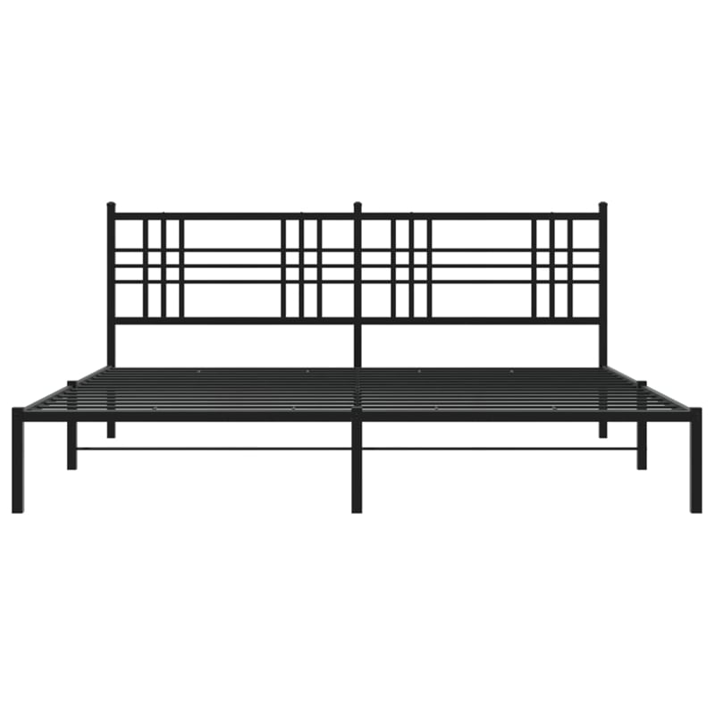 Pemberly Row Powder-Coated Steel King/Double Bed Frame in Black