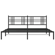 Pemberly Row Powder-Coated Steel King/Double Bed Frame in Black