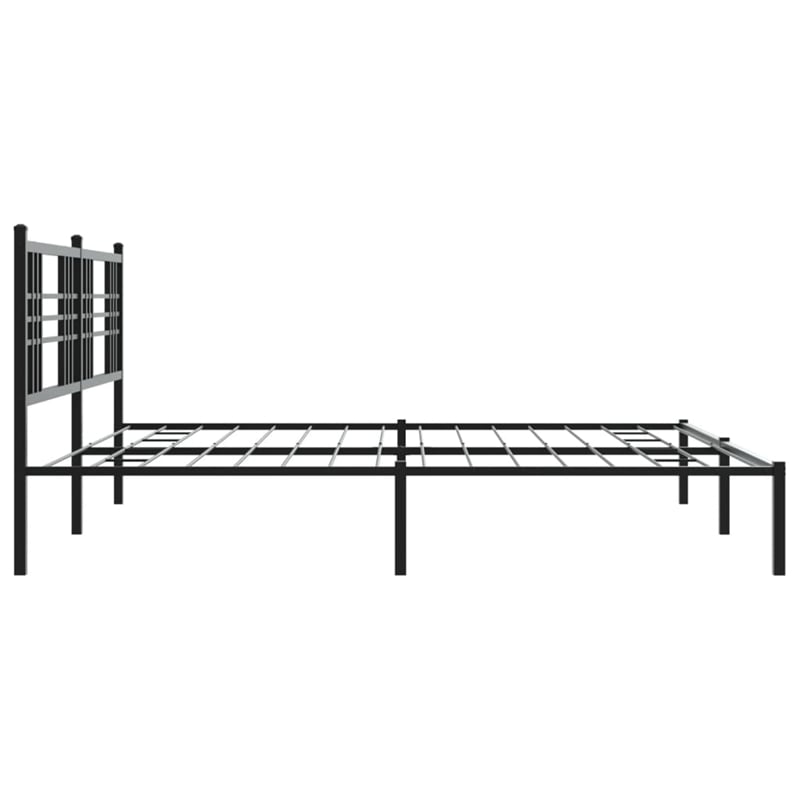 Pemberly Row Powder-Coated Steel King/Double Bed Frame in Black