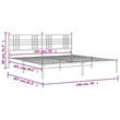 Pemberly Row Powder-Coated Steel King/Double Bed Frame in Black