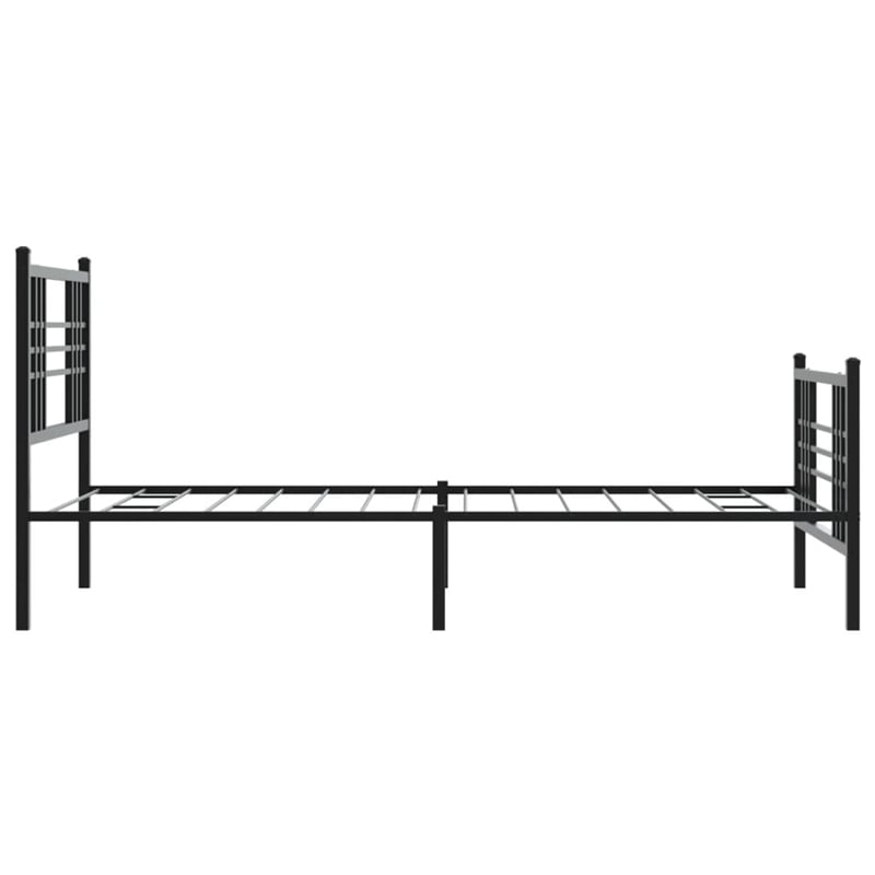 Pemberly Row Contemporary Powder-Coated Steel Twin Bed Frame in Black
