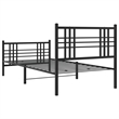 Pemberly Row Contemporary Powder-Coated Steel Twin Bed Frame in Black