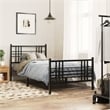 Pemberly Row Contemporary Powder-Coated Steel Twin Bed Frame in Black