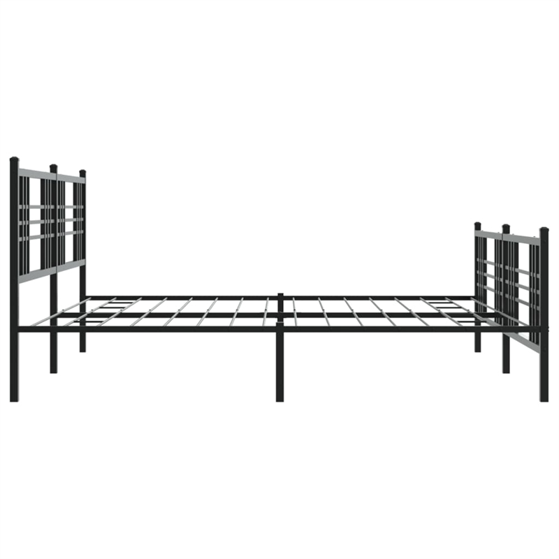Pemberly Row Rectangular Modern Steel Full Bed Frame in Black