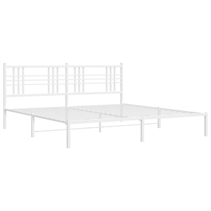 Pemberly Row Powder-Coated Steel King/Double Bed Frame in Black