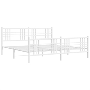 Pemberly Row Powder-Coated Steel King/Double Bed Frame in White