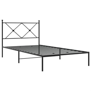 Pemberly Row Contemporary Powder-Coated Steel Twin Bed Frame in Black