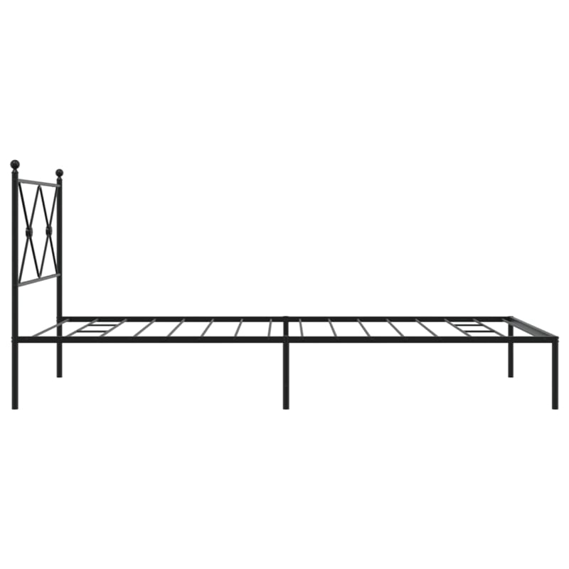 Pemberly Row Contemporary Powder-Coated Steel Twin Bed Frame in Black