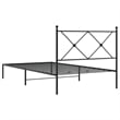 Pemberly Row Contemporary Powder-Coated Steel Twin Bed Frame in Black