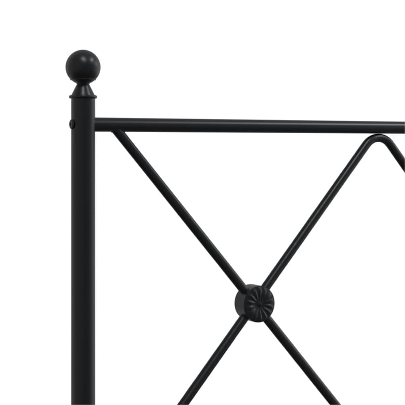 Pemberly Row Contemporary Powder-Coated Steel Twin Bed Frame in Black