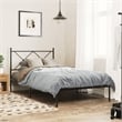 Pemberly Row Contemporary Powder-Coated Steel Twin Bed Frame in Black
