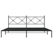 Pemberly Row Powder-Coated Steel King/Double Bed Frame in Black